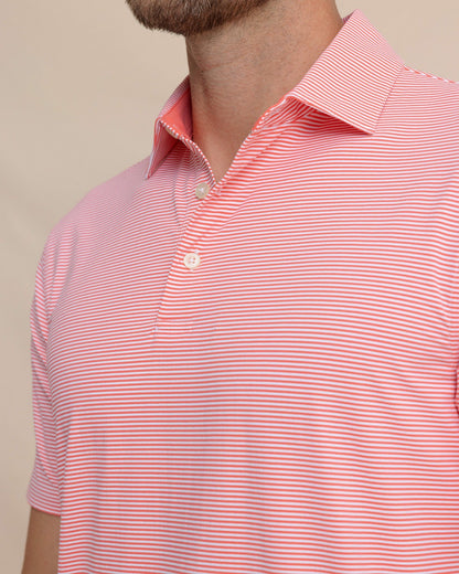 brrr°®-eeze Meadowbrook Stripe Polo - Coral | Southern Tide Hot Sale