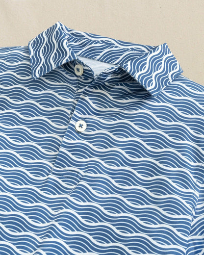 Boys Driver Waves Printed Performance Polo | Southern Tide Deals