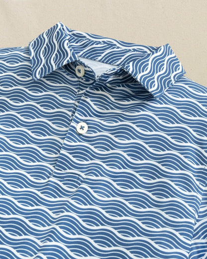 Boys Driver Waves Printed Performance Polo | Southern Tide Deals