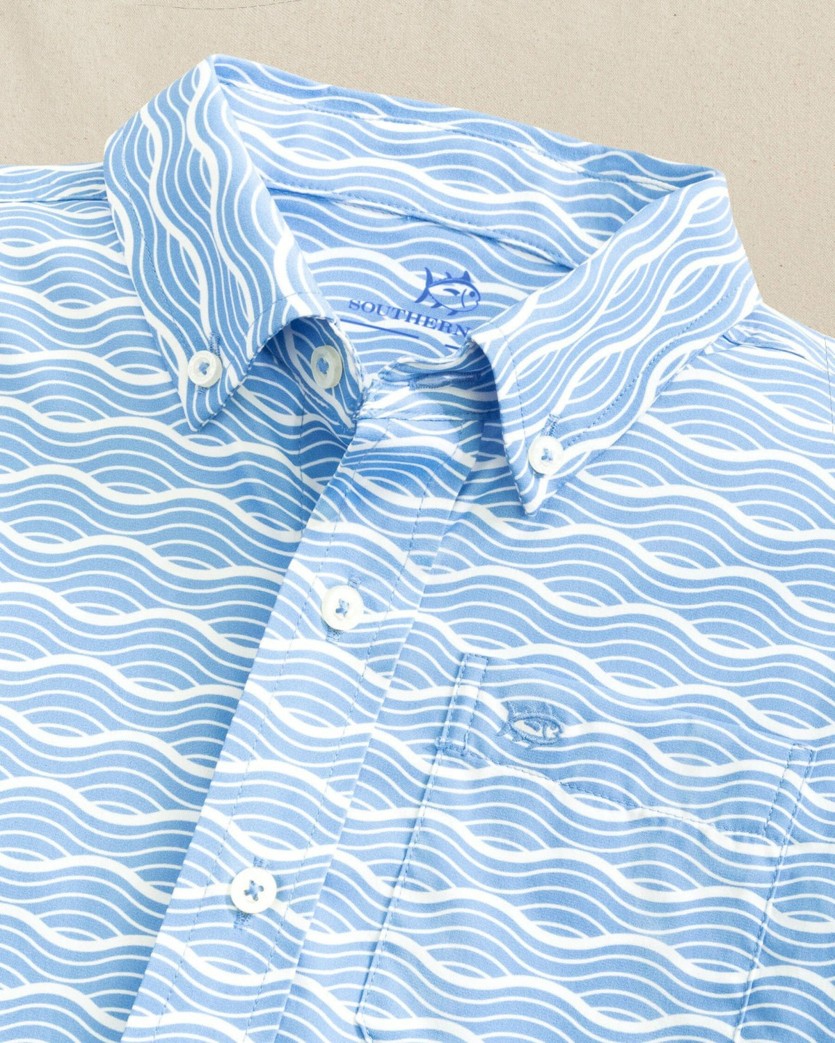 Boys Waves Coastal Breeze® Short Sleeve Sport Shirt | Southern Tide Best Seller