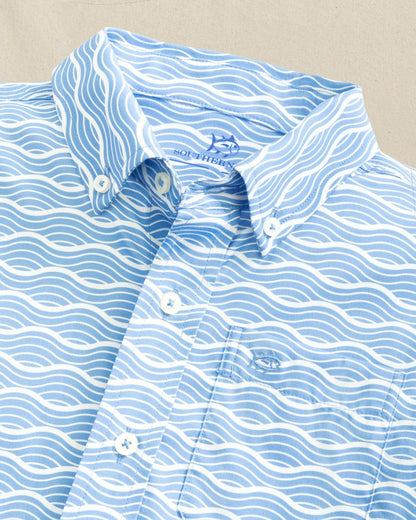 Boys Waves Coastal Breeze® Short Sleeve Sport Shirt | Southern Tide Best Seller