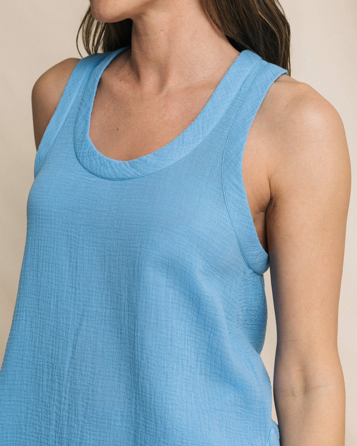 Leila Double Cloth Solid Tank | Southern Tide Recommended