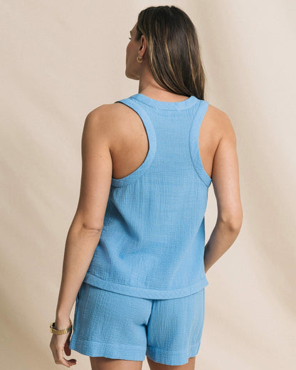 Leila Double Cloth Solid Tank | Southern Tide Recommended