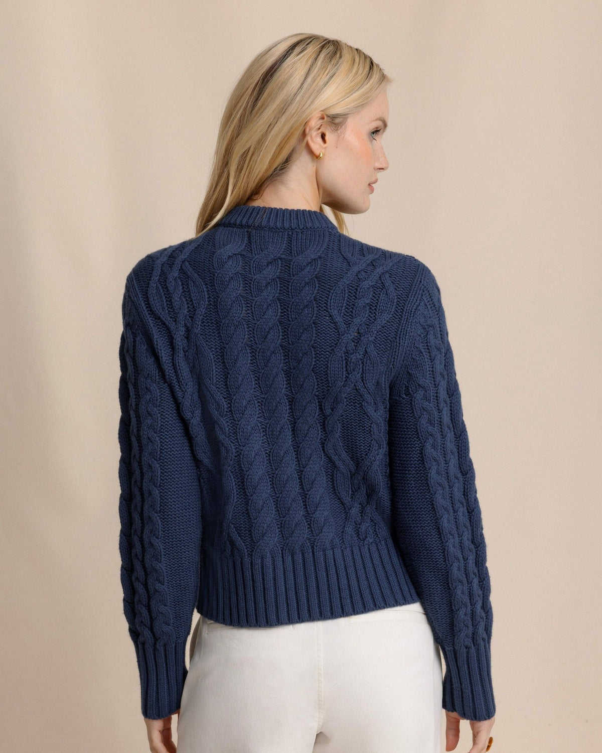 Clarke Cable Knit Cardigan - Dress Blue | Southern Tide Quality