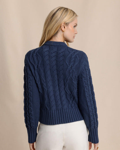 Clarke Cable Knit Cardigan - Dress Blue | Southern Tide Quality