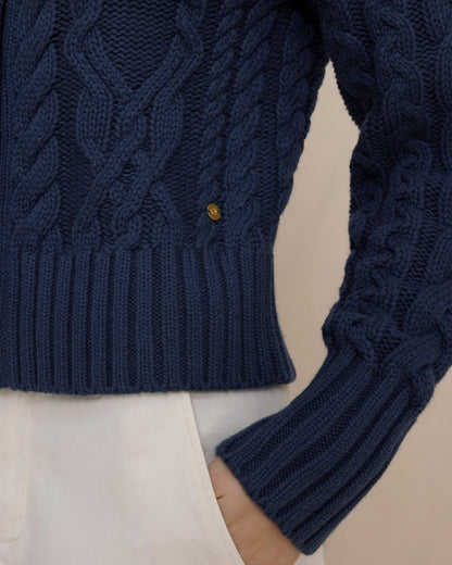 Clarke Cable Knit Cardigan - Dress Blue | Southern Tide Quality