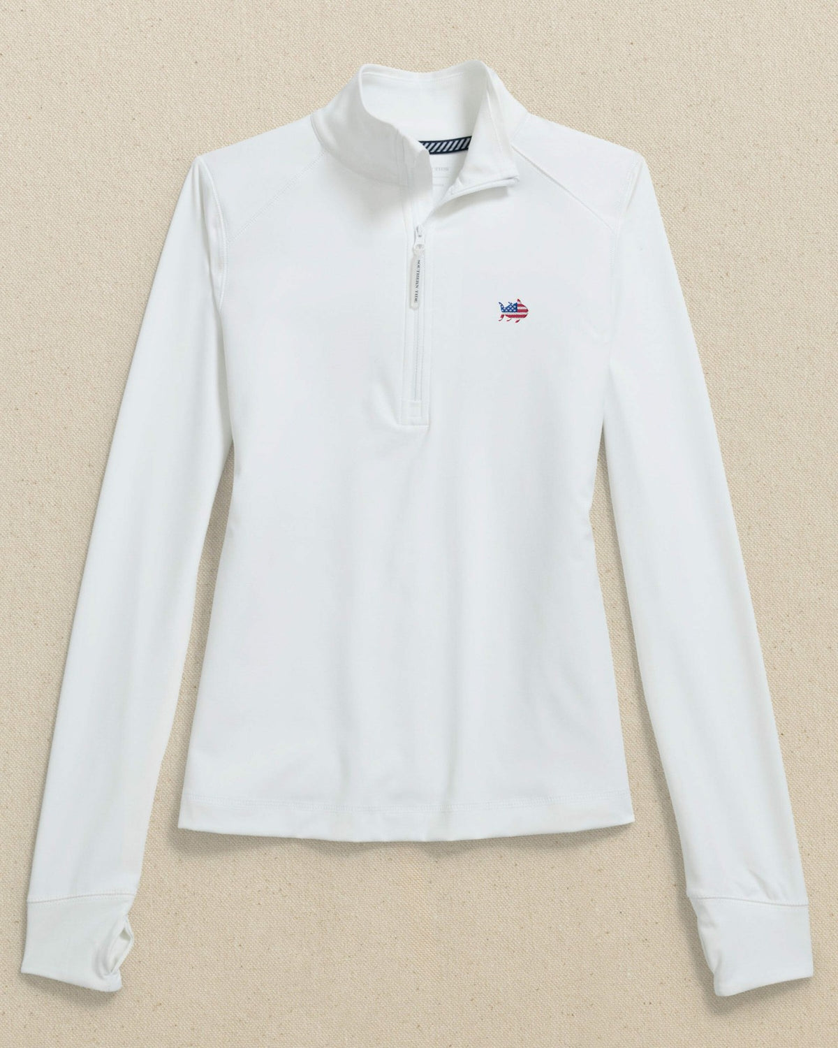 USA Flag Skipjack Runaround Quarter Zip | Southern Tide Popular