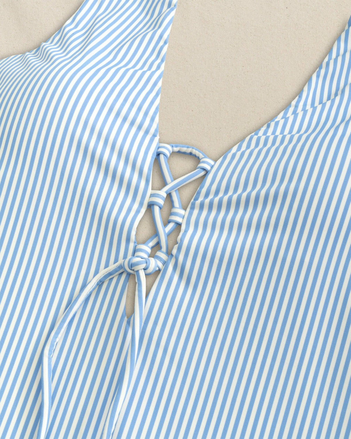 Seersucker Lace-Up One-Piece Swimsuit | Southern Tide Smart Buy