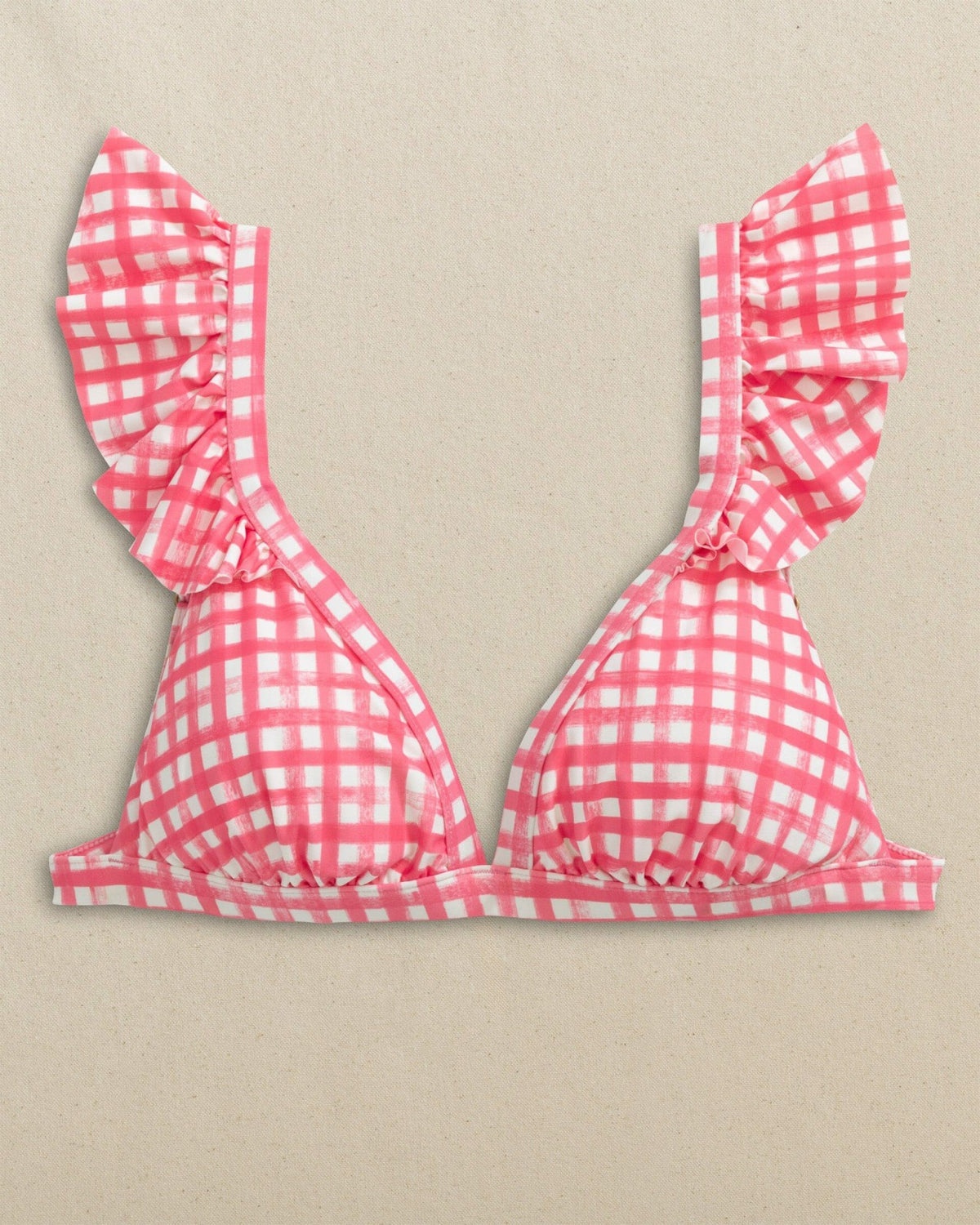 Gingham Banded Ruffle Bikini Top | Southern Tide Trusted