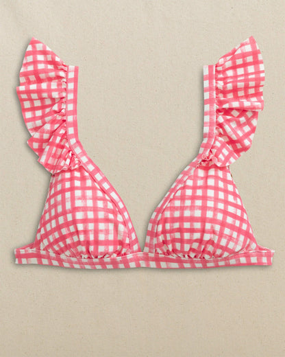 Gingham Banded Ruffle Bikini Top | Southern Tide Trusted