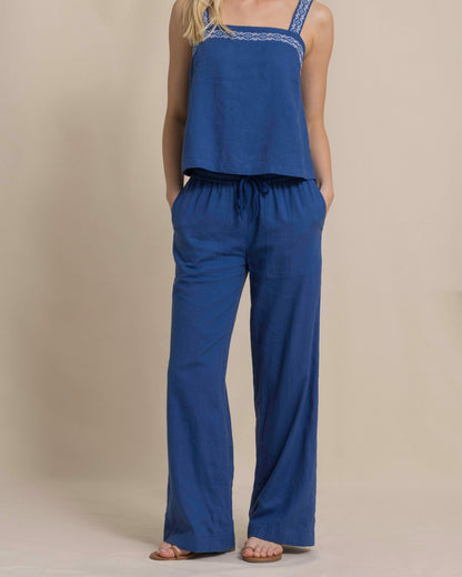 Laken Linen Wide Leg Pant - Nautical Blue | Southern Tide New
