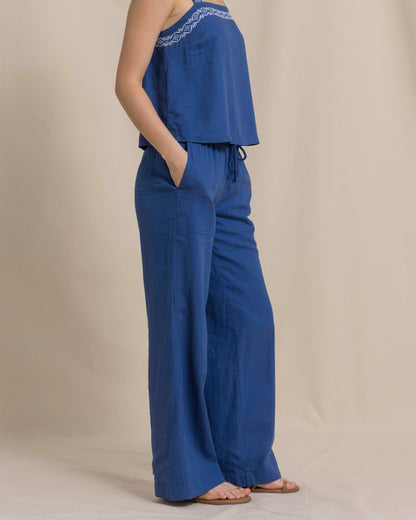 Laken Linen Wide Leg Pant - Nautical Blue | Southern Tide New