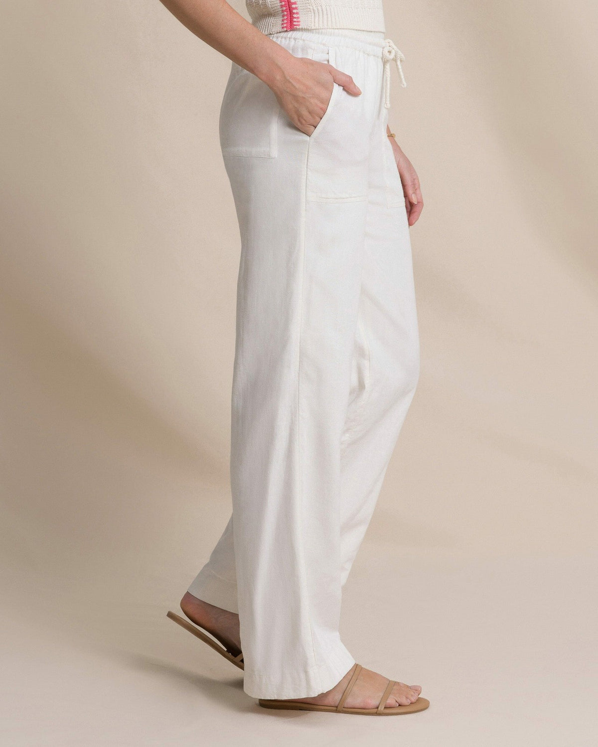 Laken Linen Wide Leg Pant - Sand White | Southern Tide Quality