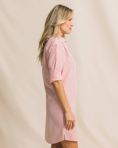 Cam Stripe Poplin Dress - Peaches N' Cream | Southern Tide Featured