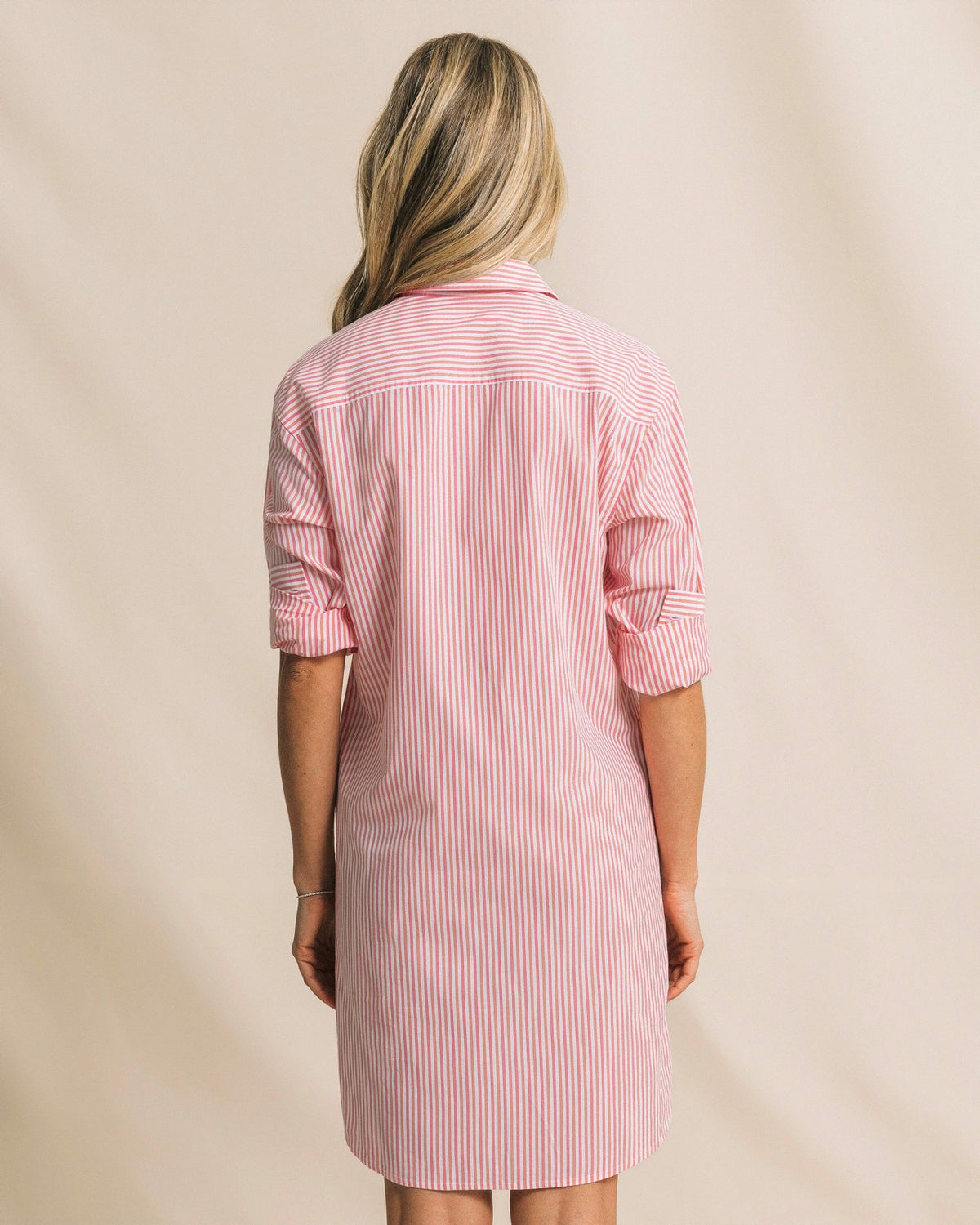 Cam Stripe Poplin Dress - Peaches N' Cream | Southern Tide Featured