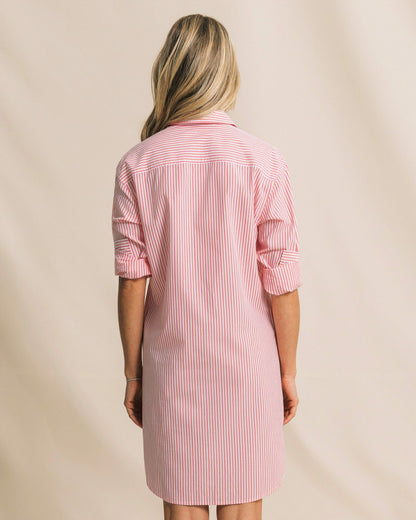 Cam Stripe Poplin Dress - Peaches N' Cream | Southern Tide Featured