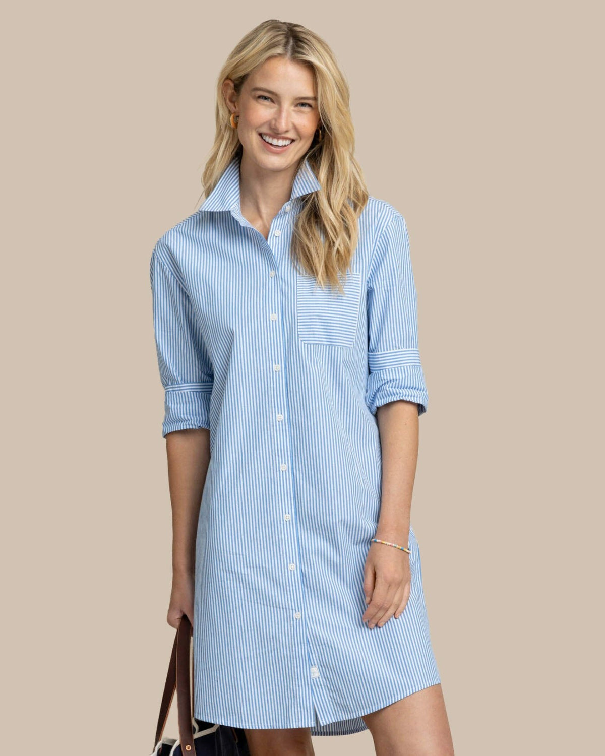 Cam Stripe Poplin Dress - Blue Fin | Southern Tide Best Price
