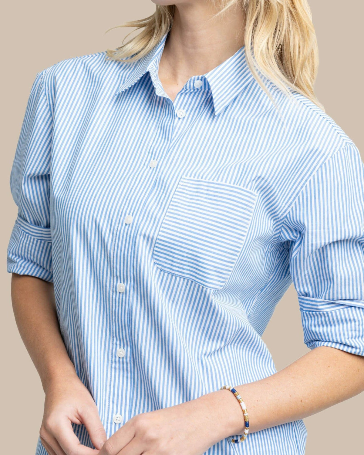 Cam Stripe Poplin Dress - Blue Fin | Southern Tide Best Price