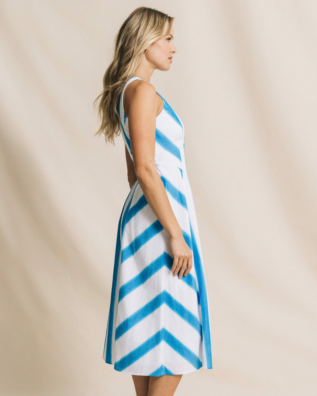 Hayden Stripe Mix Midi Dress | Southern Tide Signature