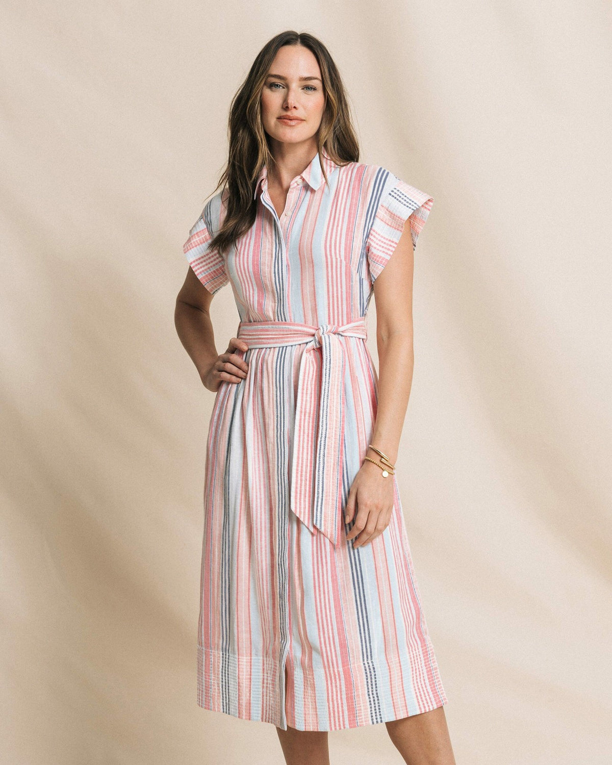 Tinley Striped Belted Midi Shirtdress | Southern Tide Best Price