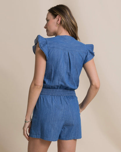 Evalyn Flutter Sleeve Smocked Romper | Southern Tide Customer Favorite