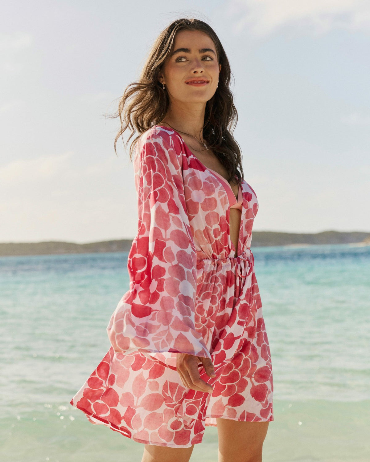 Floral Bell Sleeve Short Tunic Cover-Up | Southern Tide Hot Sale