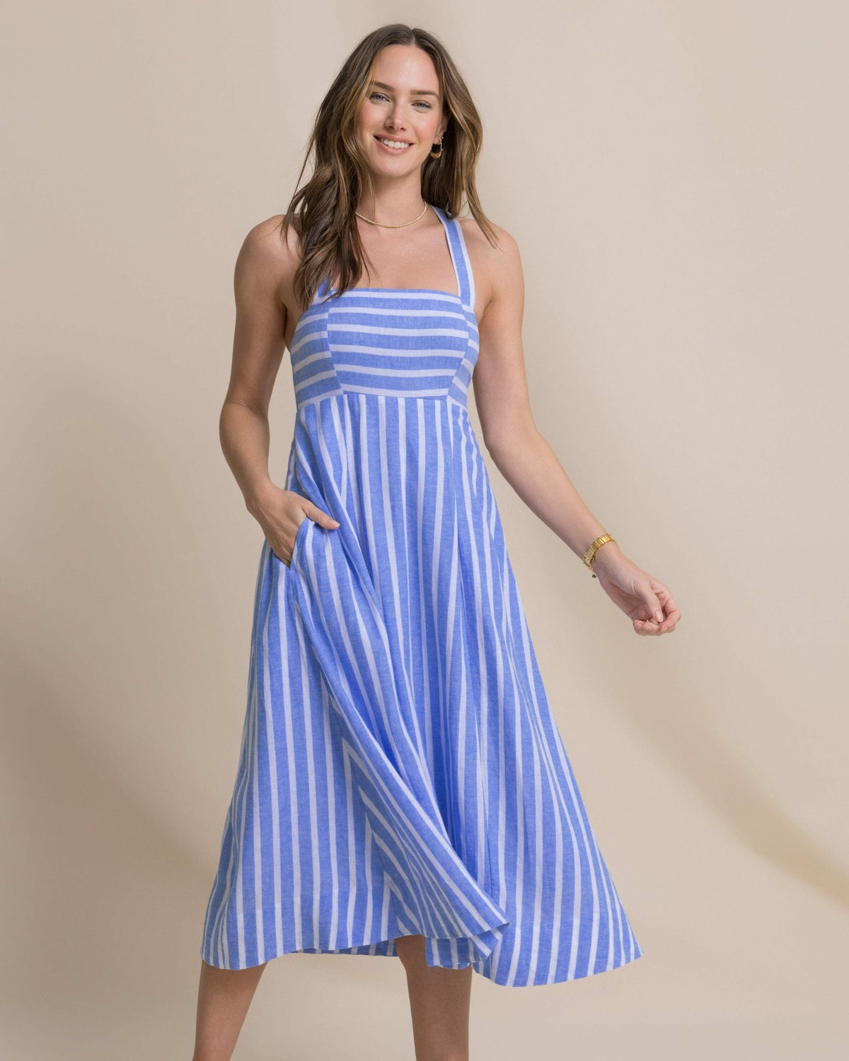 Cinzia Striped Cross Strap Dress | Southern Tide Special Offer