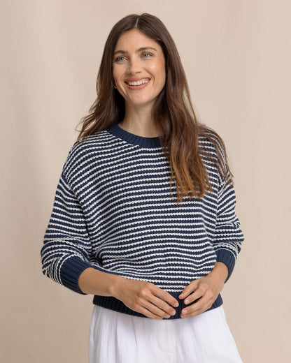 Maggi Stripe Open Stitch Sweater | Southern Tide Latest