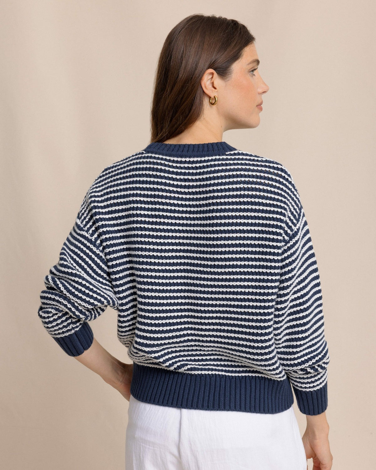 Maggi Stripe Open Stitch Sweater | Southern Tide Latest