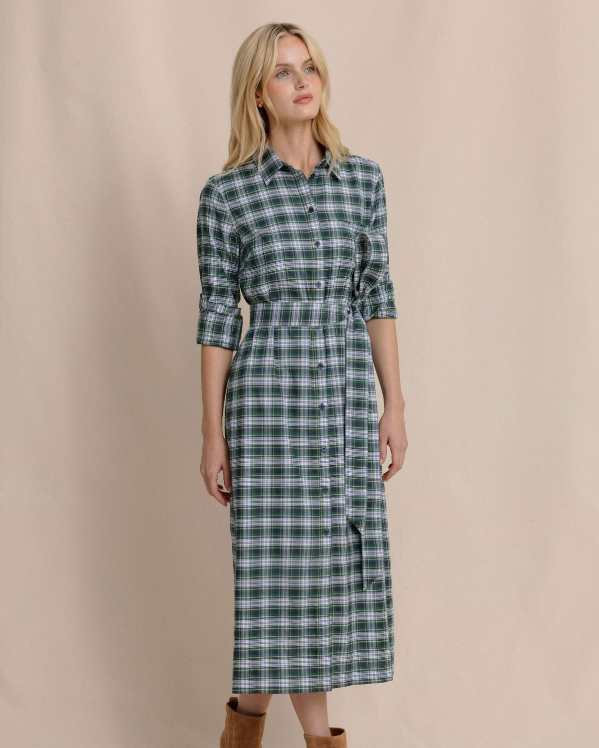 Trista Gordan Tartan Shirt Dress | Southern Tide Latest