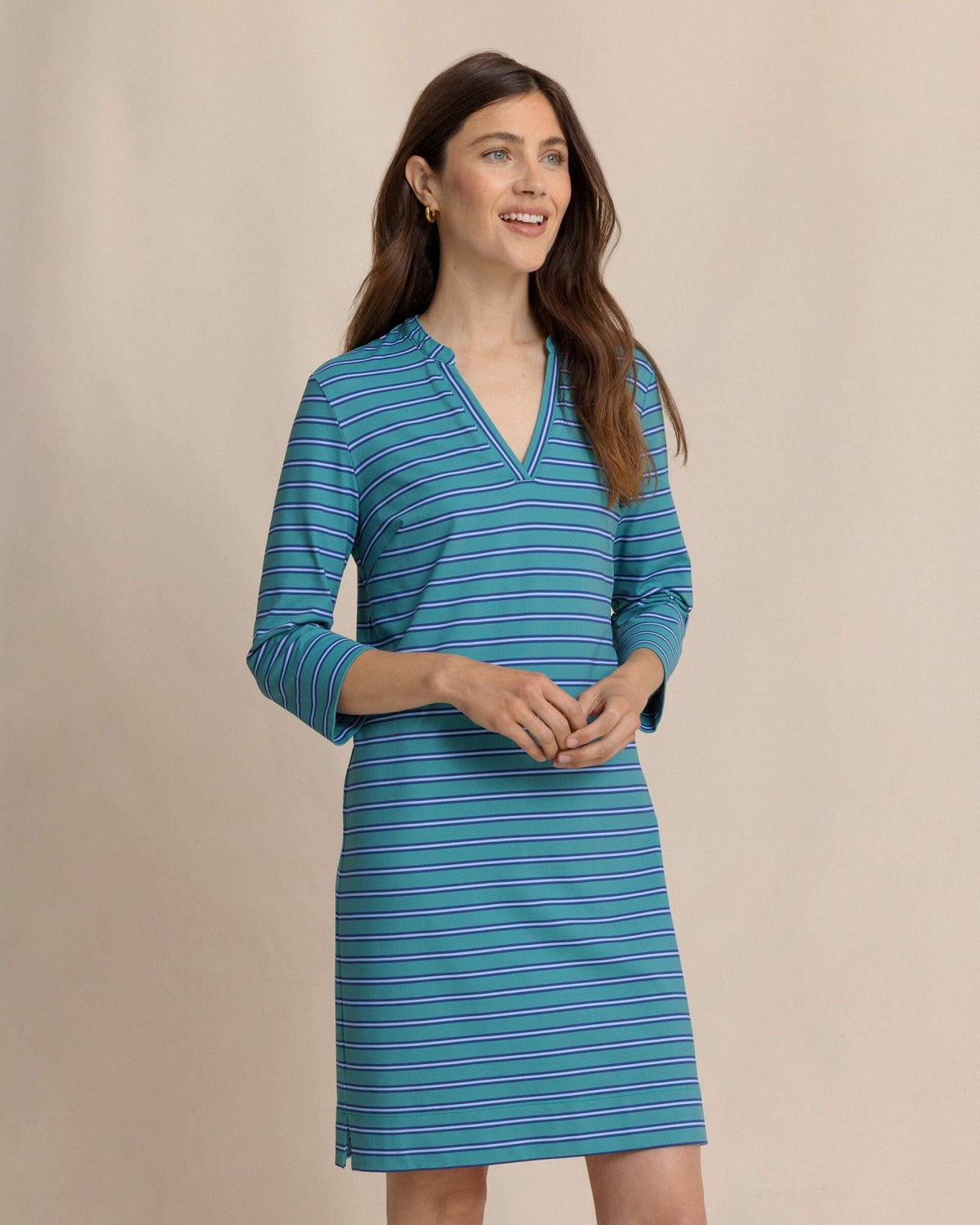 Teal Alicia Stripe Dress | Southern Tide Recommended