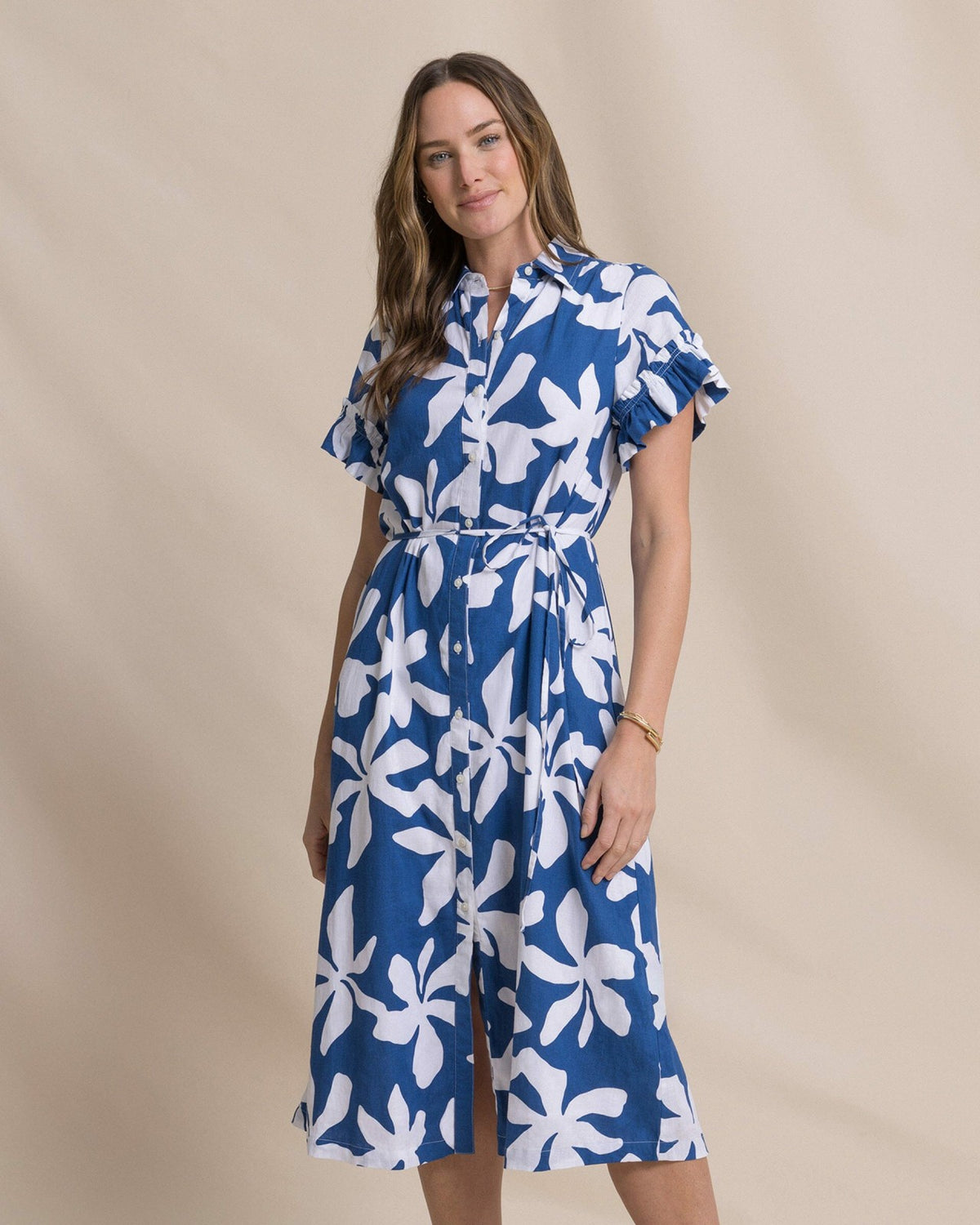 Tyra Printed Ruffle Sleeve Midi Dress | Southern Tide Discount
