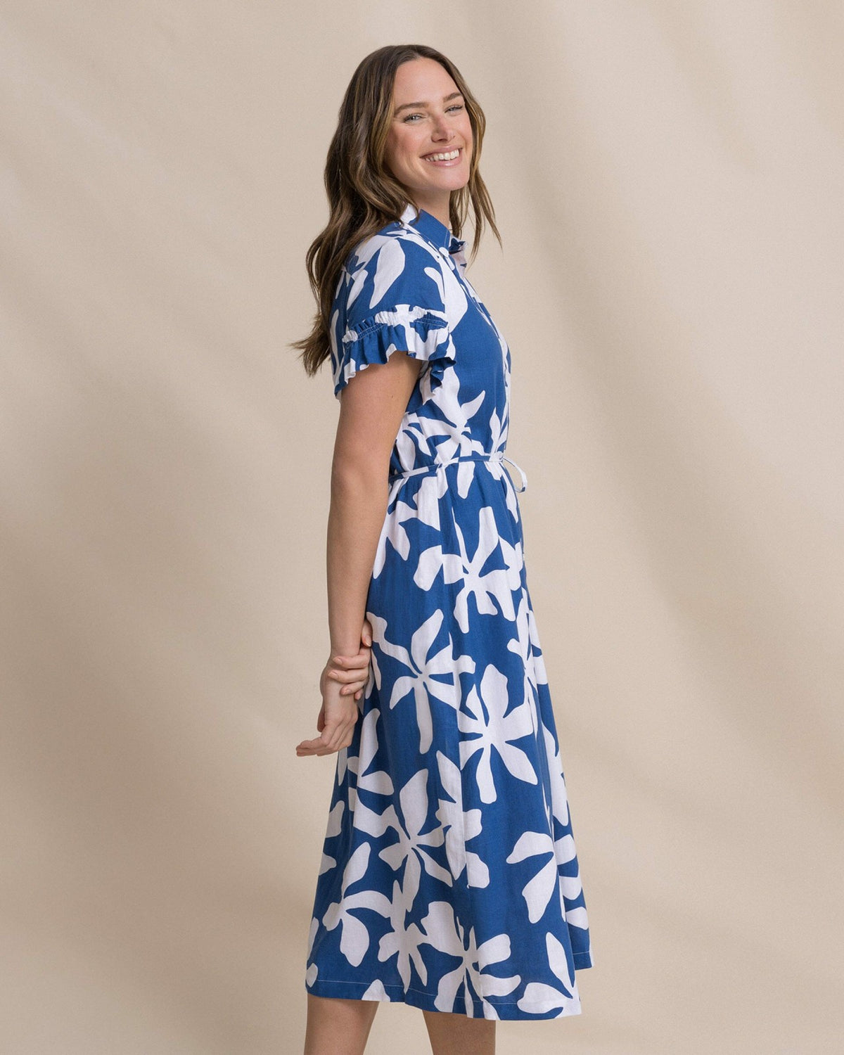Tyra Printed Ruffle Sleeve Midi Dress | Southern Tide Discount