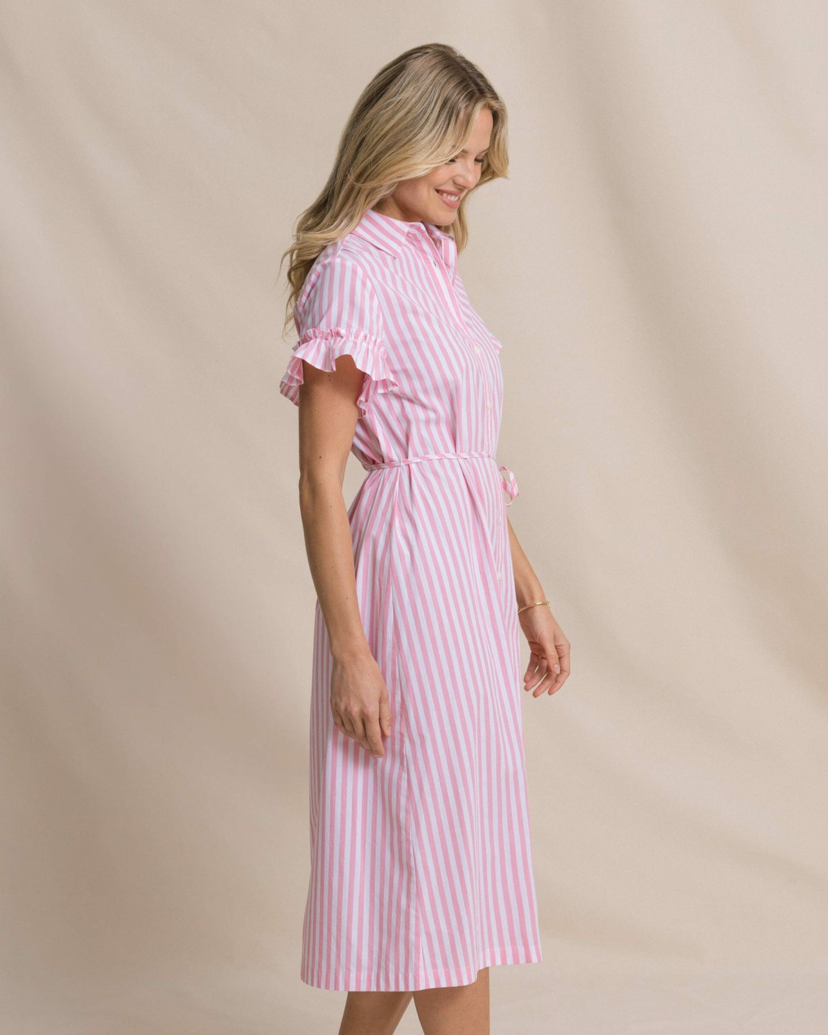 Tyra Striped Ruffle Sleeve Midi Dress | Southern Tide Customer Favorite