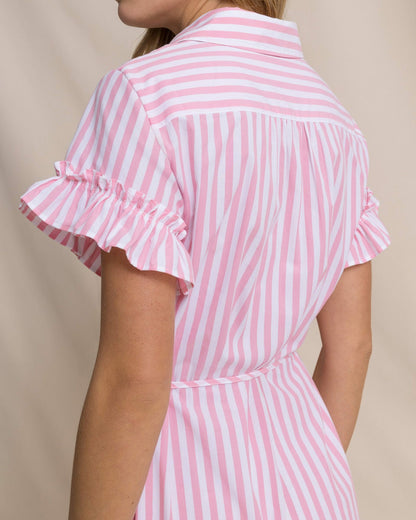 Tyra Striped Ruffle Sleeve Midi Dress | Southern Tide Customer Favorite