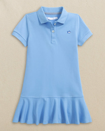 Girls Skipjack Dropwaist Polo Dress - Ocean Channel | Southern Tide Classic