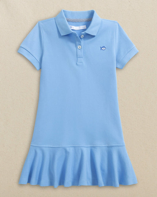 Girls Skipjack Dropwaist Polo Dress - Ocean Channel | Southern Tide Classic