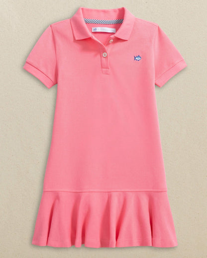 Girls Skipjack Dropwaist Polo Dress - Sea Pink | Southern Tide Trusted