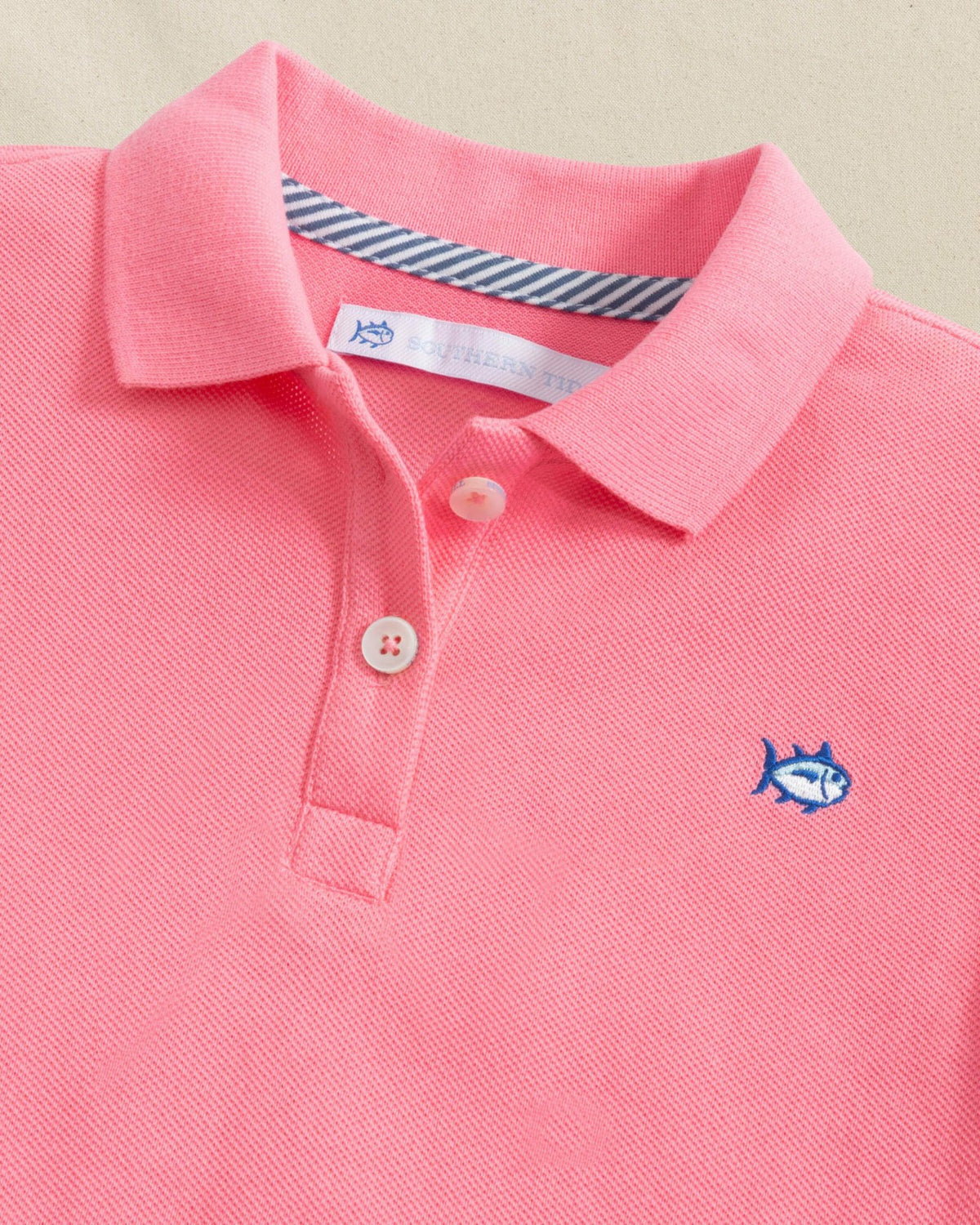 Girls Skipjack Dropwaist Polo Dress - Sea Pink | Southern Tide Trusted
