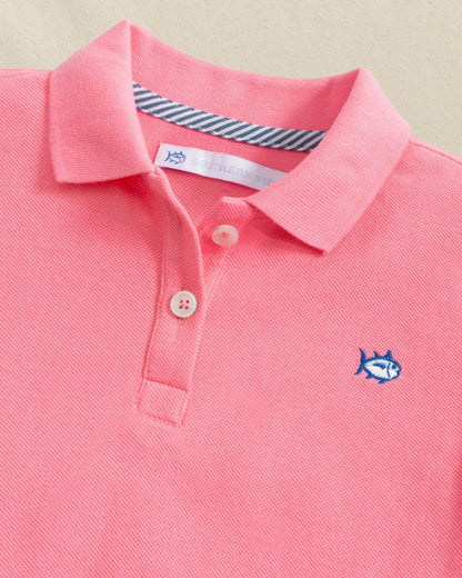Girls Skipjack Dropwaist Polo Dress - Sea Pink | Southern Tide Trusted