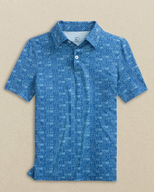 Boys Driver Nautical Flags Printed Performance Polo | Southern Tide Best Seller
