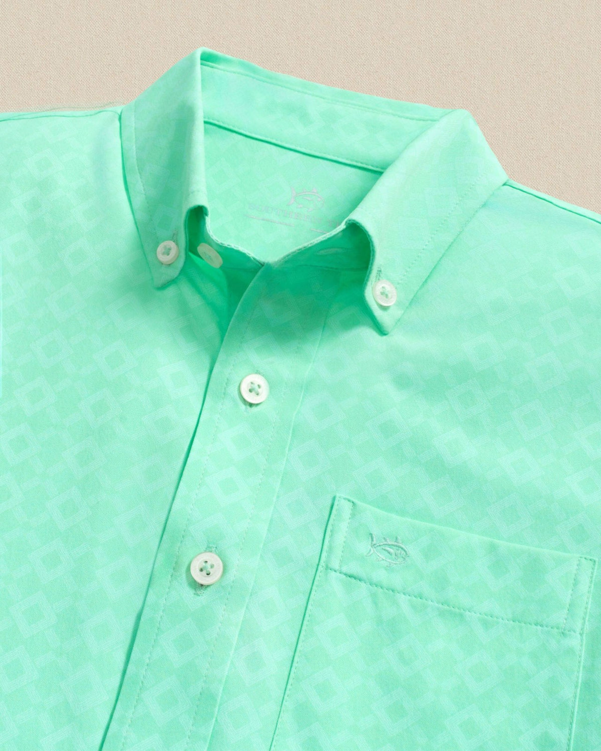 Boys Seaside Geo Short Sleeve Sport Shirt | Southern Tide Best Seller