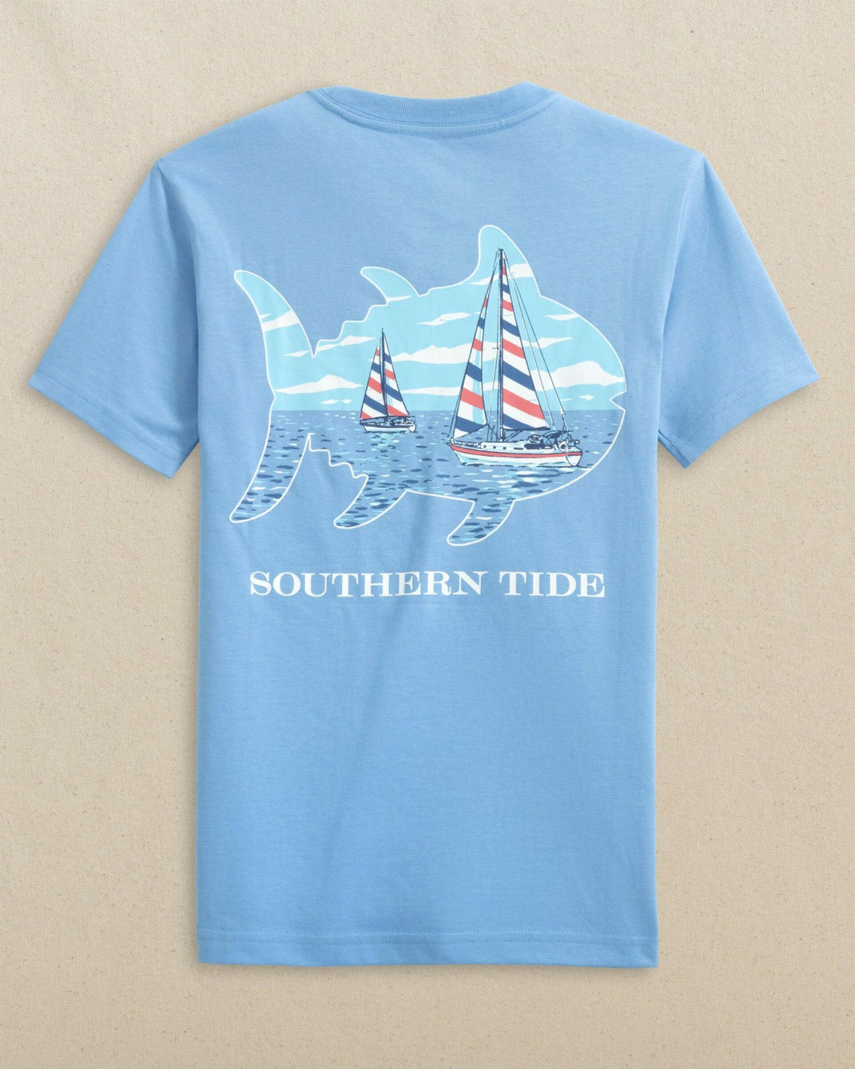 Kids Sailboat Skipjack Fill Short Sleeve T-Shirt | Southern Tide Exclusive