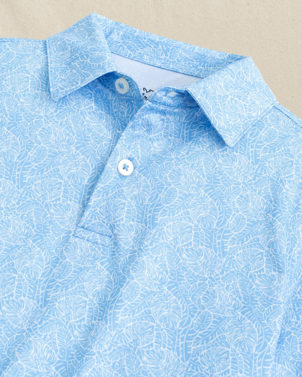 Boys Beach Palms Printed Performance Polo - Blue | Southern Tide Featured