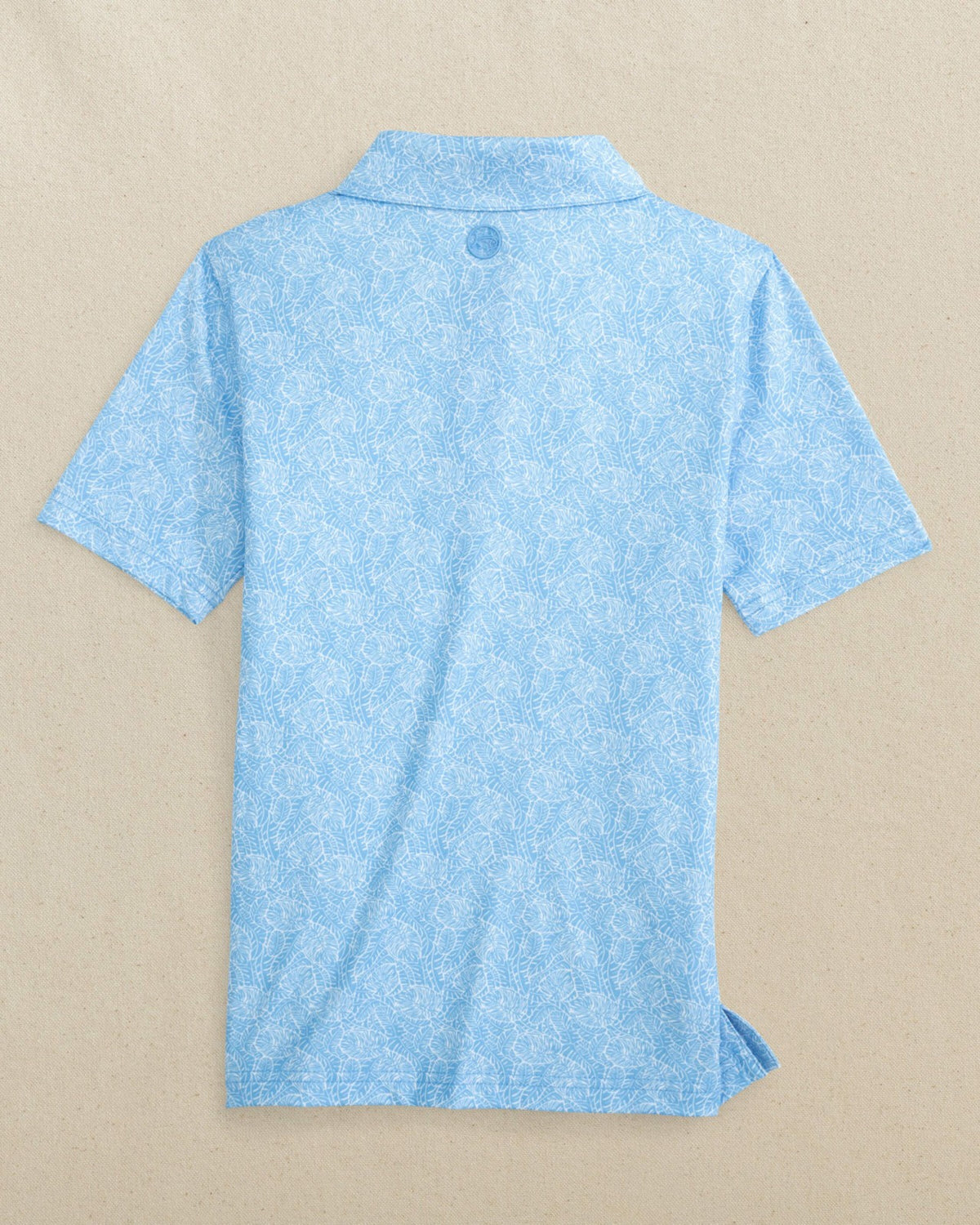 Boys Beach Palms Printed Performance Polo - Blue | Southern Tide Featured