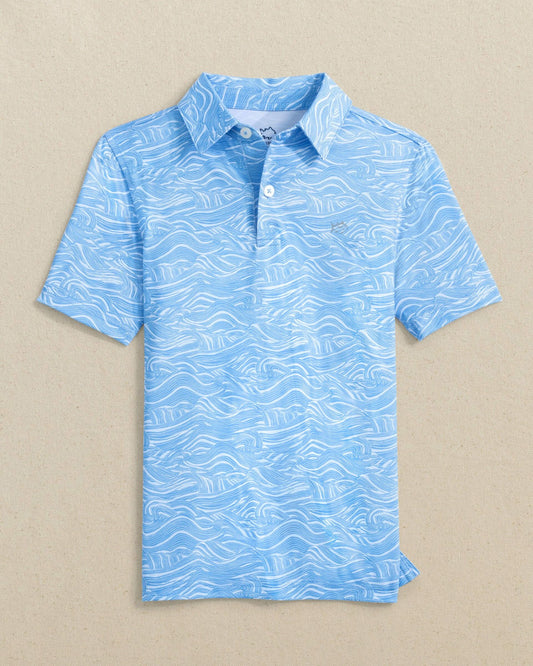 Boys Driver Rolling Waves Printed Performance Polo | Southern Tide Trusted
