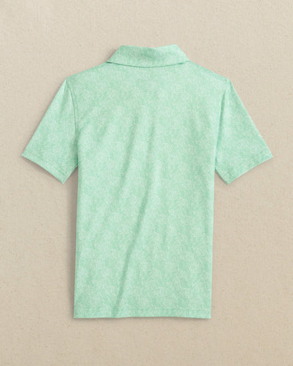 Boys Beach Palms Printed Performance Polo - Green | Southern Tide Special Offer