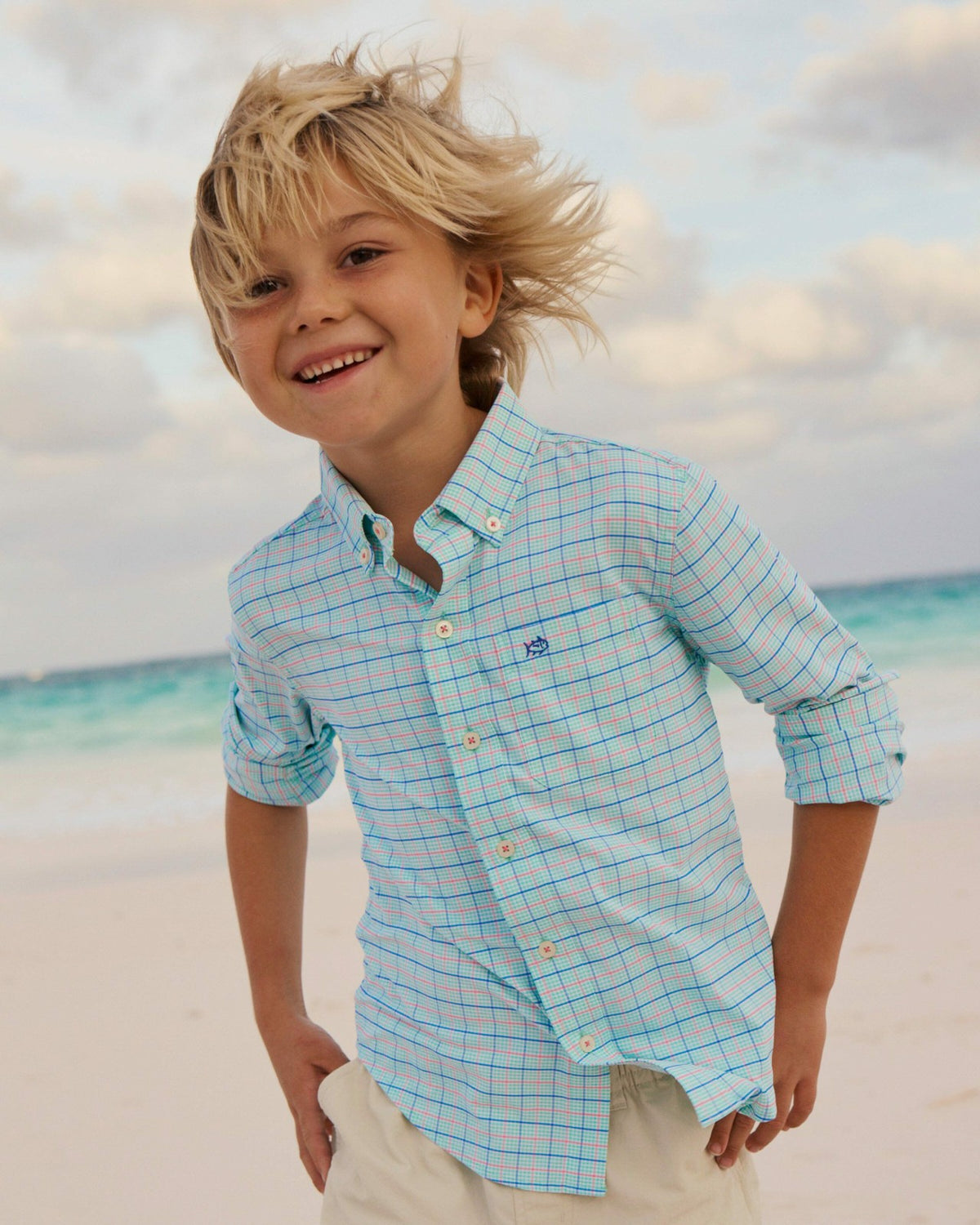 Boys Edisto Island Plaid Coastal Breeze® Sport Shirt | Southern Tide Classic