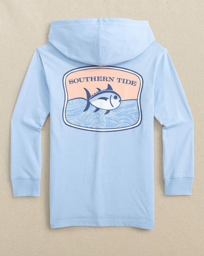 Kids Skipjack Beach Badge Long Sleeve Hoodie T-Shirt | Southern Tide Great Value