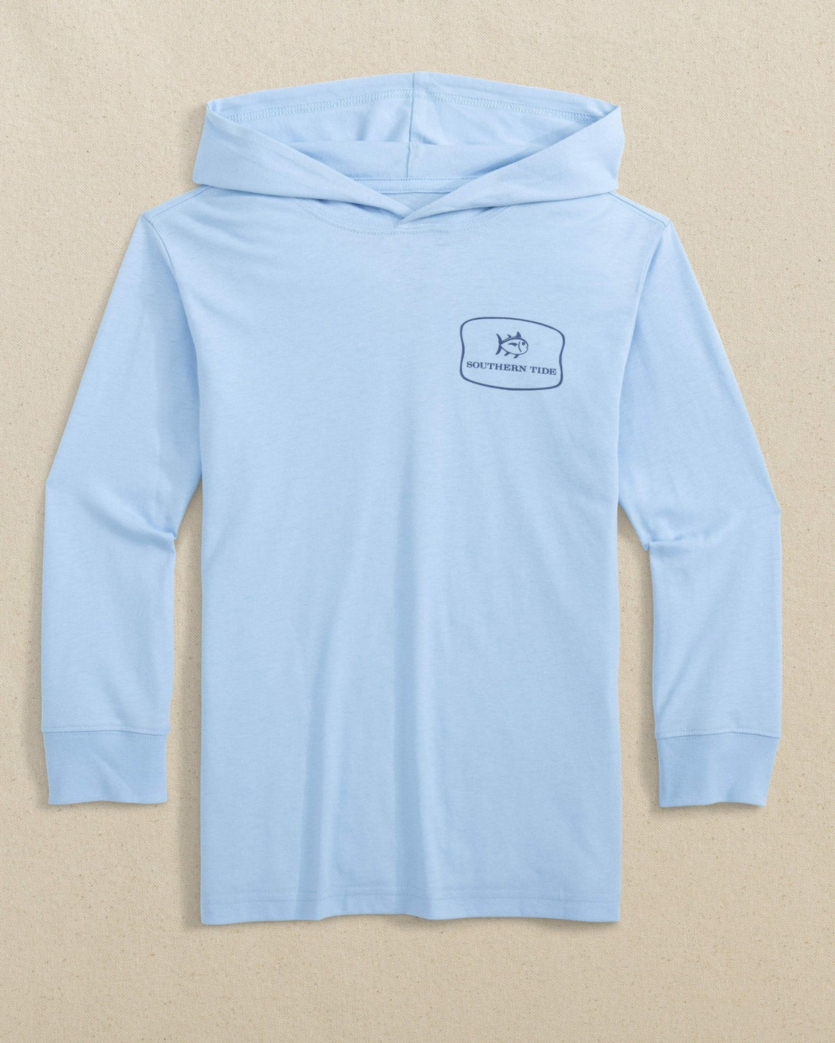 Kids Skipjack Beach Badge Long Sleeve Hoodie T-Shirt | Southern Tide Great Value